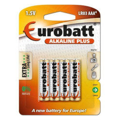 AAA LR03 LR03-BP4 - 4 pcs 1.5V Alkaline Plus Battery, Eurobatt