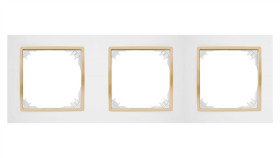Santra Ramka Potrójna Biały/Złoty 4173-27