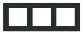 Simon 55 Ramka 3-krotna DUO Czarna, podstawa chrom TRD3.163/149