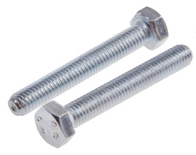 Śruba z łbem sześciokątnym gwint M5 35mm skok 0.80mm Stalowe Sześciokątny Powlekane jasnym cynkiem RS PRO