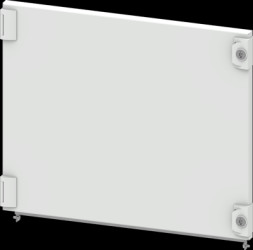 Compartment door, rectangular, sheet steel, (W x H x D) 600 x 500 x 25 mm, light gray, for built-in installation devices, 8PQ205