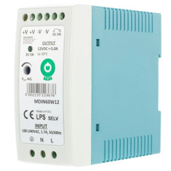 Zasilacz POS na szynę DIN 60W 12V DC 5A MDIN60W12