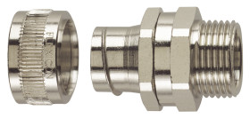 Łącznik do kanałów kablowych Flexicon gwint M20 20mm Proste, przegubowe Mosiądz platerowany niklem IP40