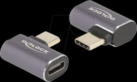 60047 USB 4.0 adapter, C male to C female, angled, metal
