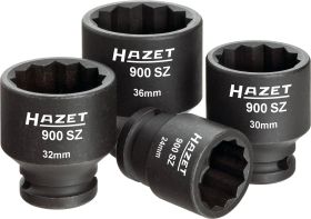 Hazet 900SZ/4 zewnętrzny sześciokąt Nasadka udarowa zestaw 4 szt. 1/2" (12.5 mm)