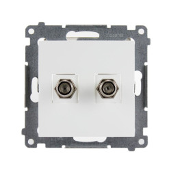 Gniazdo TV typu F podwójne (SAT+SAT) białe DASF2.01/11 Kontakt Simon54