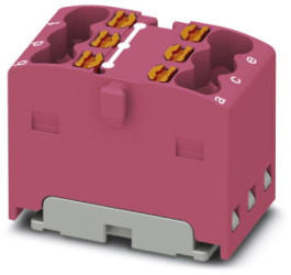 Distribution block, push-in connection, 0.14-2.5 mm², 6 pole, 17.5 A, 6 kV, pink, 3002787