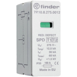 Finder 7P.10.8.275.0012 7P Surge arrester Plug-in 20 kA protection