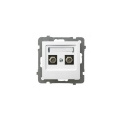 Gniazdo antenowe 2xF białe GPA-2GF/m/00 AS Ospel