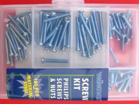 Zestaw śrubek, podkładek i nakrętek 180szt.