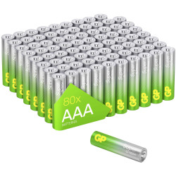 GP SUP24A567S80 Super AAA Batteries 1.5V Alkaline Pack of 80