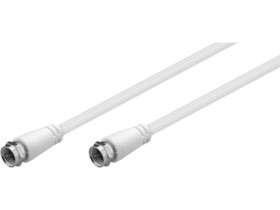 SAT antenna cable (class A, 85 dB), 2x shielded, 1 m, white - F...