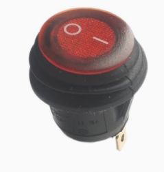 Przełącznik kołyskowy SMRS101-5L podświetlenie czerwone 12V IP65 d20mm