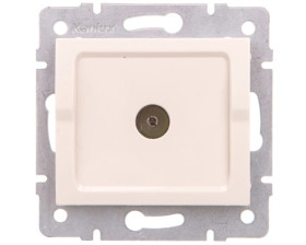 LOGI Gniazdo antenowe typu F końcowe Kremowy 25157