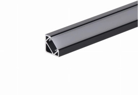 Profil led Corner 1m czarny z osłoną mleczną MLF