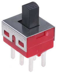 Przełącznik suwakowy, DPDT, montaż PCB, 28V dc, 5 A przy 28 V DC, -30 → +85°C, RS PRO