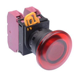 YW1L-M4E02Q0R Red 22mm Mushroom Momentary Push Button Switch 2NC IP65 IDEC