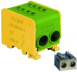 Odgałęźnik instalacyjny 1-torowy (2x35mm² 2x35mm²) LZ1*35/35 mocowanie na TS 35, żółto-zielony 84169009