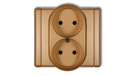 Flexi Gniazdo Podwójne B/U Złoty Metalik 8Fgp-2P