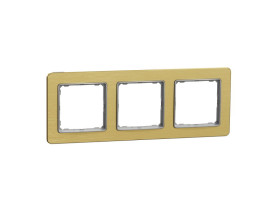SEDNA DESIGN & ELEMENTS Ramka 3 potrójna szczotkowane złoto SDD371803 SCHNEIDER ELECTRIC