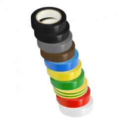 Zestaw 10 taśm 15mm, 2x czarna, szara, brązowa, niebieska, żółta, zielona, żółto-zielona, czerwona, biała, długość 1,OR-AE-13306