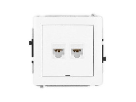 DECO Mechanizm gniazda komputerowego podwójnego 2xRJ45, kat. 6A, 8-stykowy, bez pola opisowego biały mat 25DGKBO-8 KARLIK