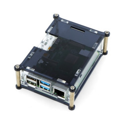 Obudowa do Raspberry Pi 4B - czarno-przezroczysta - LT-4B26
