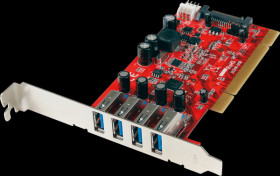 PCIUSB3S4 PCI card, 4 port USB 3.0, optional low profile