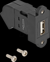 67150 USB 2.0 type A panel mount socket to 45° socket