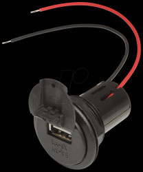 67331100 KFZ - USB charging socket, 8-34V, 5V/3A, built-in, with cover
