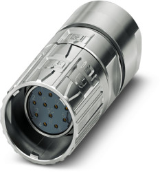 Jack, M23, 12 pole, crimp connection, ONECLICK quick locking system, straight, 1629165