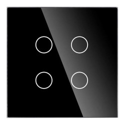 Włącznik dotykowy szklany poczwórny SCR 300W dla LED czarny TAWOIA Glass