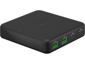 Wieloportowa ładowarka biurkowa USB-C PD GaN (65 W) czarny 2x...
