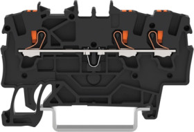 3-wire feed-through terminal, spring-clamp connection, 0.25-2.5 mm², 1 pole, 17.5 A, 8 kV, black, 2201-1305