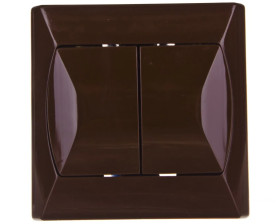 AKCENT Łącznik schodowy podwójny z podświetleniem brązowy ŁP-10AS/24