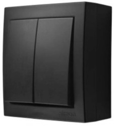 Aquaclick Łącznik świecznikowy bryzgoszczelny IP44 czarny mat 10AX