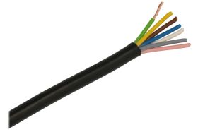 Przewód; do transmisji danych; Technotronik; LIYY; 7x0,75mm2; linka; Cu; czarny; PVC; okrągły; 300V; zwój 100m; Technokabel; RoH
