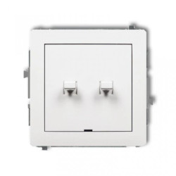 DECO Mechanizm łącznika podwójnego schodowego w stylu amerykańskim (dwa klawisze bez piktogramów), biały mat 25DWPUS-33.1