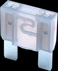 Automotive flat fuse, 25 A, 32 V, gray, (L x W x H) 29.5 x 9 x 34.1 mm, F9025