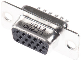 Złącze D-Sub 15-pinowe Żeński Proste Montaż na panelu Złoto