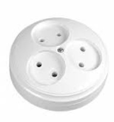 NEFRYT Gniazdo potrójne b/u natynkowe białe NT-35