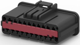 Socket, unequipped, 20 pole, straight, 2 rows, black, 2098377-1