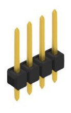 Pin header, 4 pole, pitch 2.54 mm, straight, black, 10048270