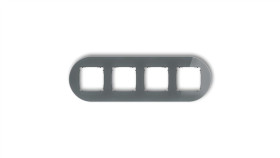 Icon Ramka Uniwersalna Poczwórna Okrągła - Efekt Szkła (Ramka: Grafitowa...