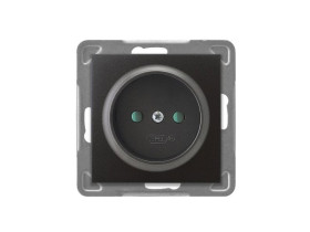 IMPRESJA Gniazdo pojedyncze bez uziemienia z przesłonami torów prądowych antracyt GP-1YP/m/50 OSPEL