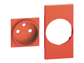 LIVING NOW Plakietka gniazda 2P+Z - 2 moduły - czerwona KR55 LEGRAND