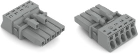 Socket, 5 pole, push-in, 1.5 mm², gray, 890-245/060-000