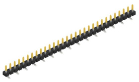 Pin header, 30 pole, pitch 2.54 mm, angled, black, SLLP5SMD03830S