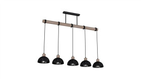 Lampa Wisząca Erik Sawn Black/Patinated Wood 5Xe27 Mlp7641 Milagro