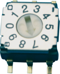 Encoding rotary switch, 10 pole, BCD-Real, straight, 100 mA/5 VDC, SH-7010MB